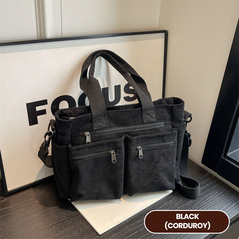 Vintage Solid Color Shoulder Bag