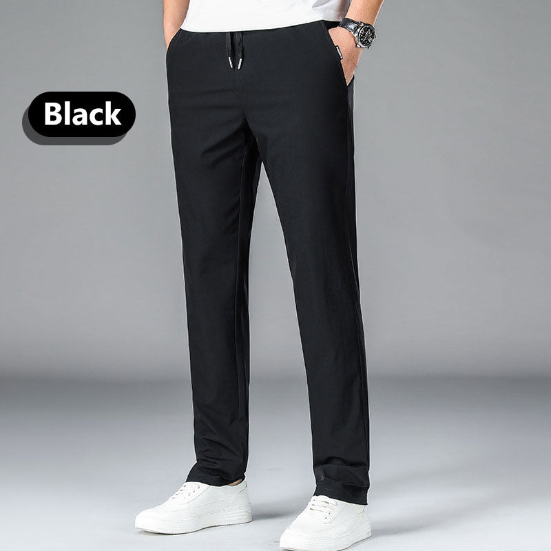 Elastic Waist Straight-Leg Pants for Men