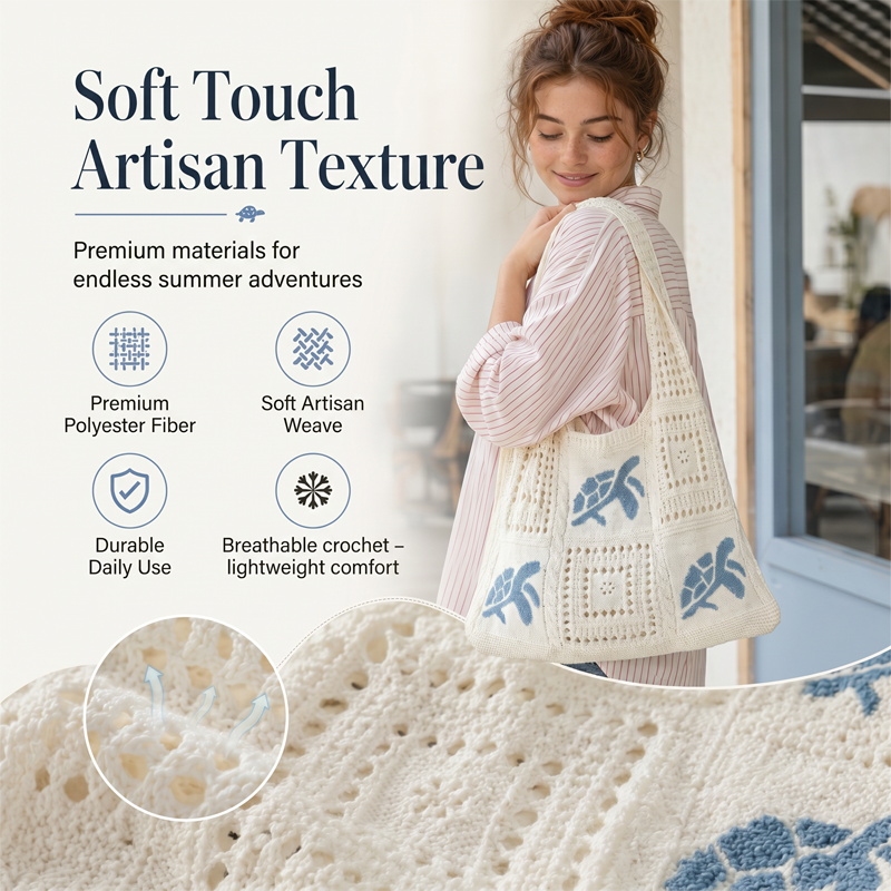 📢📢Turtle Pattern Crochet Tote Bag