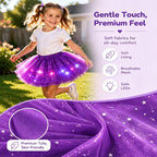 🎁LED Light Up Sequin Tutu Skirt Star Mesh Princess Skirt for Girls and Adults