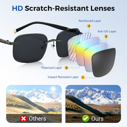 Men's Stylish Frameless High Definition Polarized Sunglasses