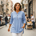 💃Women's Solid Color Crew Neck Long Sleeve Casual Loose Knit Pullover