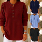 💃Women's Solid Color Crew Neck Long Sleeve Casual Loose Knit Pullover