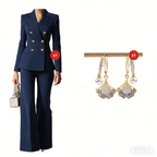 ⏳Time-Limited Special⏰Women's Pinstripe Double-Breasted Suit Set