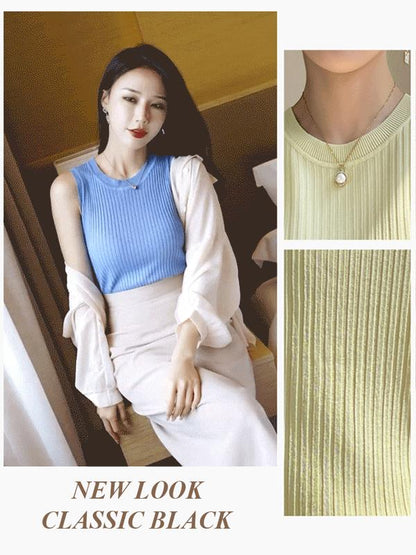 HOT SALE Women's Vest Thin Knitted Sleeveless Top