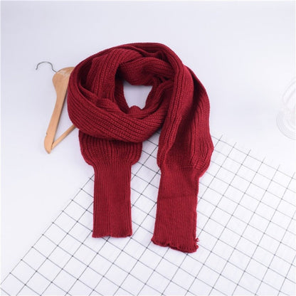 ✨New Arrival✨Women's Solid Knitted Sweater Scarf with Sleeves