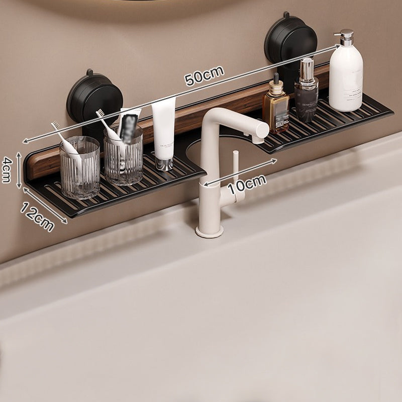 💥 Walnut Suction Cup Bathroom Shelf