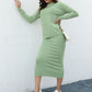 Women's Casual Knit Cardigan Sweater & High Waist Skirt 2-Piece Set