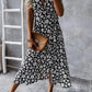 Floral V-neck Wrapped Midi Dress