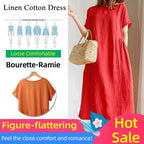 Loose Cotton And Linen Dress
