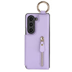Elegant PU Leather Wallet Phone Case for Samsung with Ring Buckle
