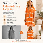 👗Tie-dye Striped Short-sleeved Loose T-shirt Dress