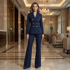 ⏳Time-Limited Special⏰Women's Pinstripe Double-Breasted Suit Set