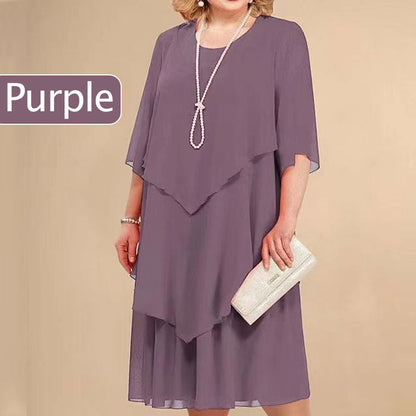 👗Plus Size Layered Midi Dress