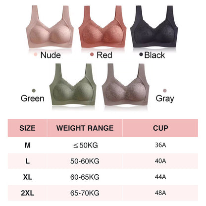 Soft Wire-Free Lightweight Seamless Lace Bra