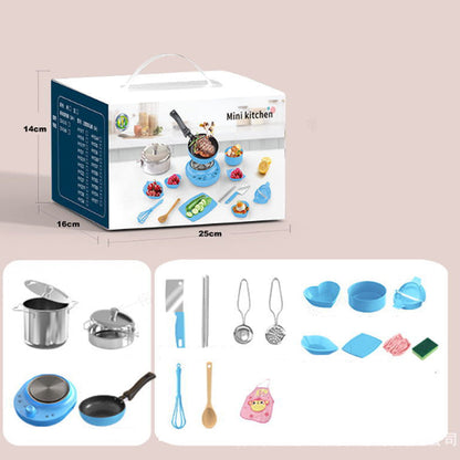 🎁[Best Gift For Kid]🍳Children's Real Cooking Mini Kitchen Toys - 22 PCS Set