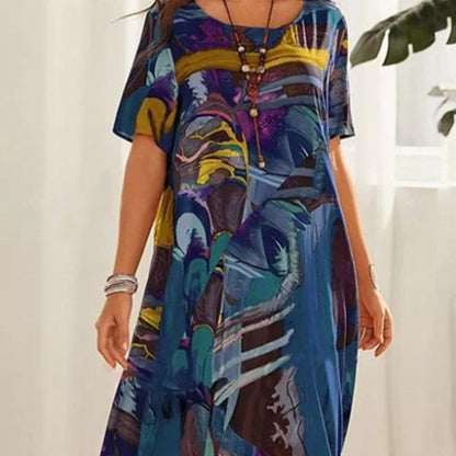 💃Elegant Mulberry Silk Tropical Breeze Dress