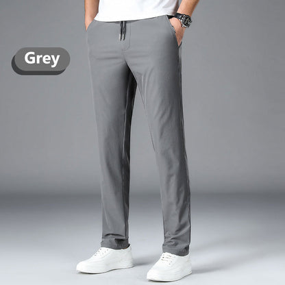 Elastic Waist Straight-Leg Pants for Men