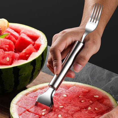 🍉2 in 1 Stainless Steel Fruit Cutter Fork Slicer