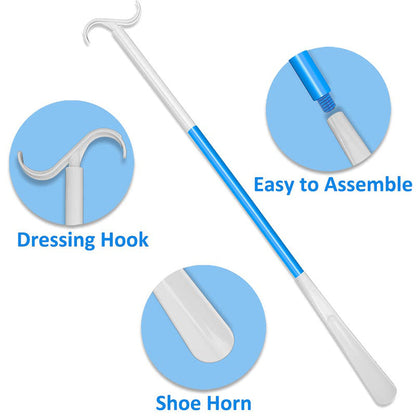 Adjustable Long Shoe Horn with Sock Remover for Seniors