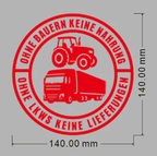 Car Vinyl Sticker: No Farmers No Food - No Trucks No Deliveries