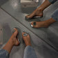 Flat Sandals With Clear Rhinestones For Women💖