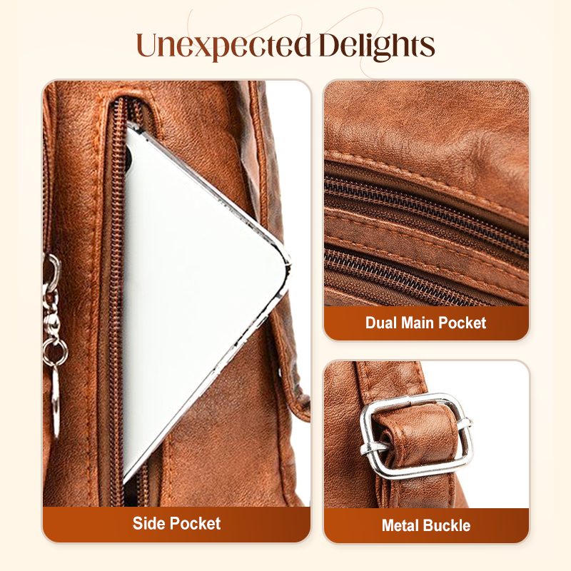 Convertible Multi-Pocket Shoulder Bag for Women