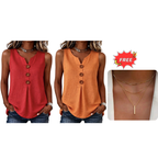 Women's V-Neck Sleeveless Cotton Linen Vest