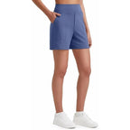 Women's High-Waisted Athletic Bermuda Shorts with Pockets – Running, Yoga, Summer Casual Activewear