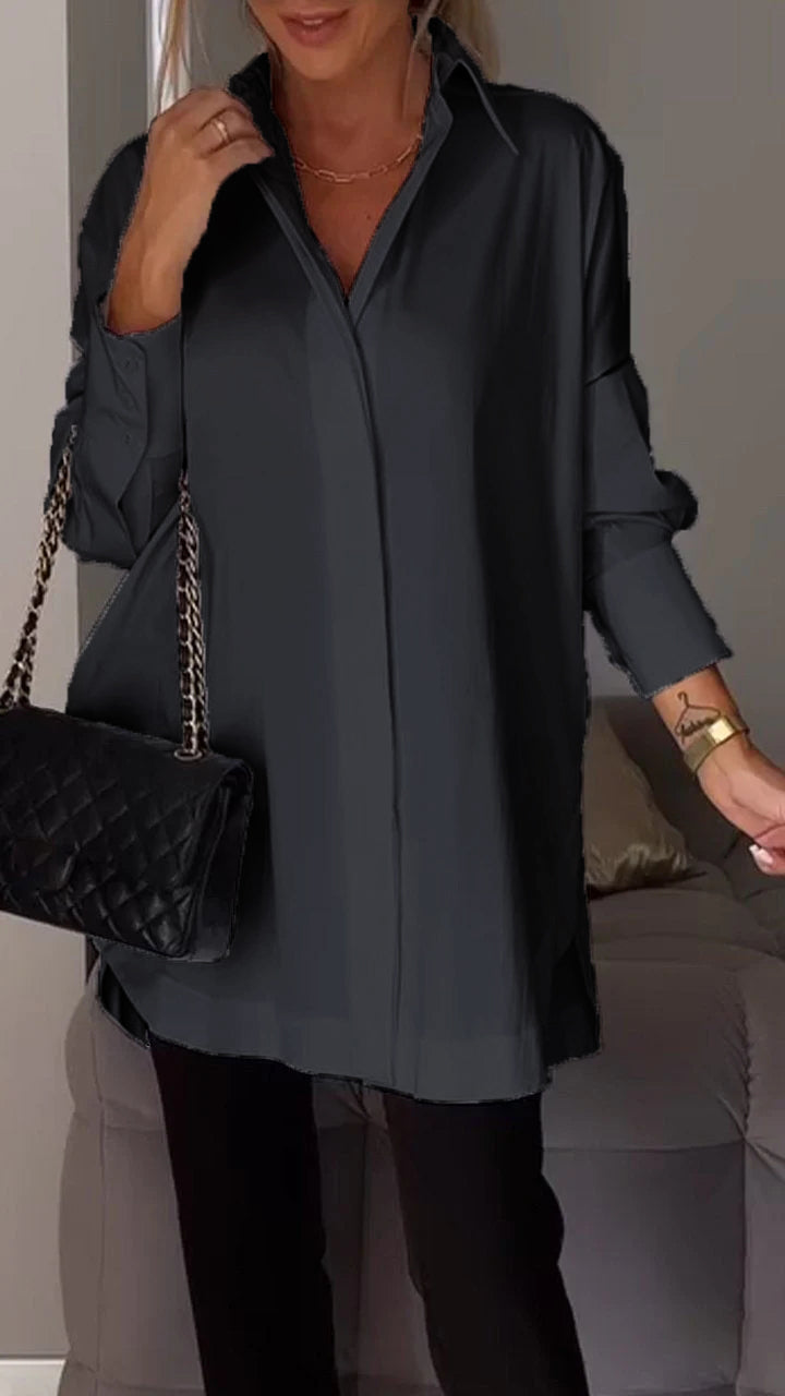 ✨Lapel Slit Shirt😇