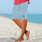 Tummy Control Knee Length Capri Leggings for Women