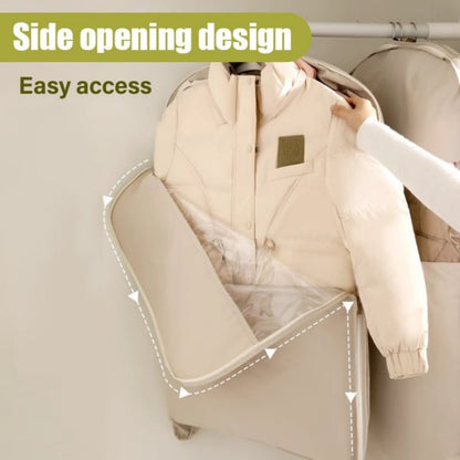 Space Saving Hanging Garment Bag with Self Compression Zipper