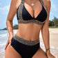 🔥Sexy V-neck Women's Holiday Swimsuit With Wavy Pattern