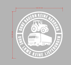 Car Vinyl Sticker: No Farmers No Food - No Trucks No Deliveries