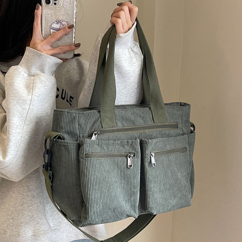 Vintage Solid Color Shoulder Bag