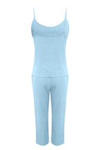 Solid Color Cotton Spaghetti Straps Long Pants Set