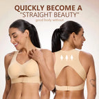 Women’s Beige Wireless Bra, Soft Breathable Non-removable Moulded Cups, Yoga Fitness Sportswear for Gym & Daily Training