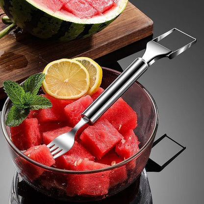 🍉2 in 1 Stainless Steel Fruit Cutter Fork Slicer