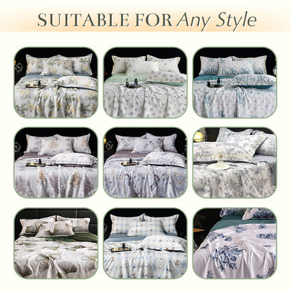 Cooling Breathable Floral Bed Sheet 4-Piece Set