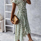 Floral V-neck Wrapped Midi Dress