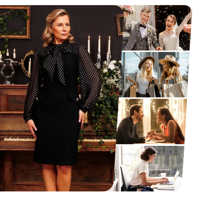 🌸Spring Specials🌸 Women's Dress with Bow Tie Neck