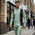 👔 Men's Striped Shirt & Pants 2-Piece Set✨ Effortless Style✨