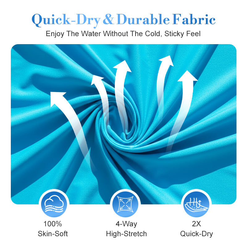 🌼Color Block Patchwork Nylon Sporty 3-Piece Bikini Set - High Waisted & Tummy Control Swimsuit👙🌈