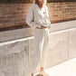 Women's Casual 2-piece Outfits Oversized Knit Cardigan and High-waist Baggy Pants