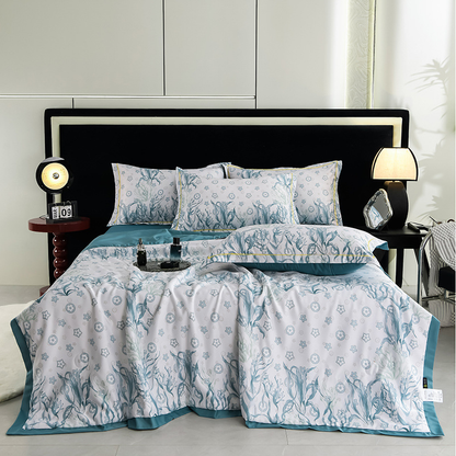 Cooling Breathable Floral Bed Sheet 4-Piece Set