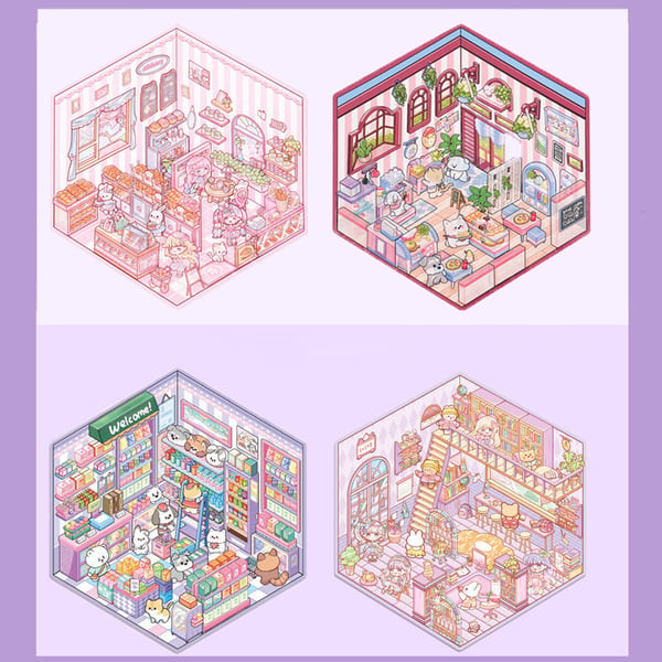 DIY 3D House Stickers