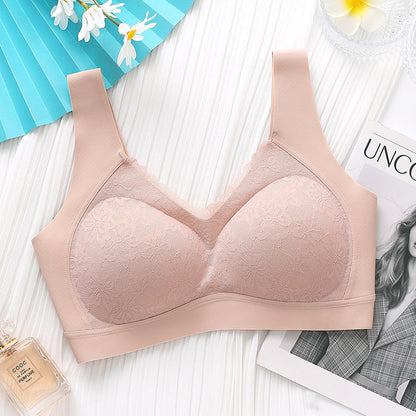 Soft Wire-Free Lightweight Seamless Lace Bra