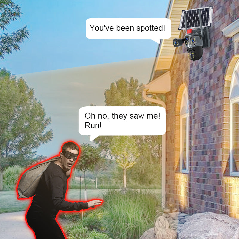 💥New Hot Sale🎥 Triple-Lens Solar 360° Dome Camera✈️ free shipping