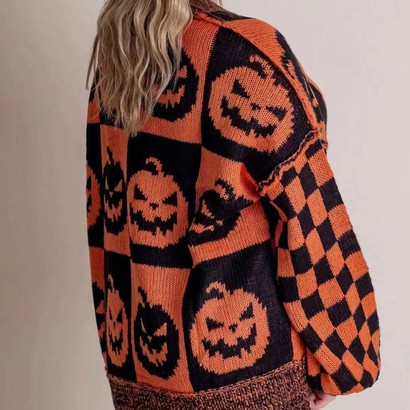 🔥2024 Halloween Checkered Sweater