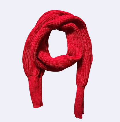 ✨New Arrival✨Women's Solid Knitted Sweater Scarf with Sleeves
